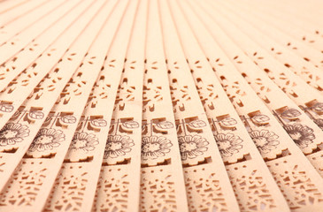 Macro shot of a fan with floral pattern © zest_marina