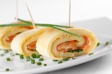 Eierkuchen mit Lachs