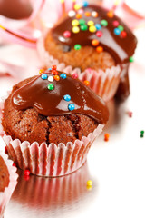 muffins with chocolate