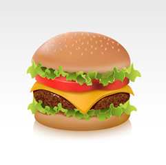 Delicious juicy cheeseburger