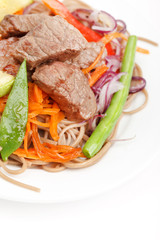 meat with vegetables and noodles