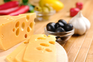 Cheese with holes