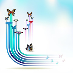 Springtime background with butterflies