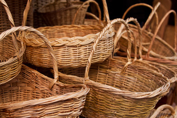 Collection of woven baskets