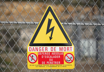 Panneau Danger de Mort