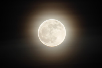 Phase of the moon, full moon. Ukraine, Donetsk region 19.01.11