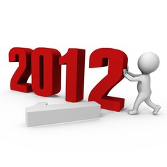 Replacing numbers to form new year 2012 - a 3d image