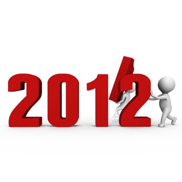Replacing numbers to form new year 20121 - a 3d image