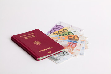 Naklejka premium passport money euro