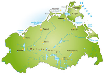 Bundesland Mecklenburg-Vorpommern als Übersicht