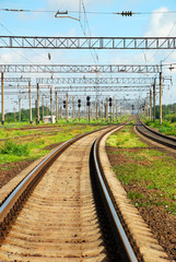 Fototapeta premium View on summer railroad