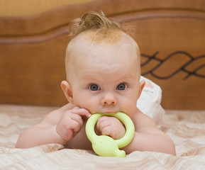 Baby gnaw green latex teether
