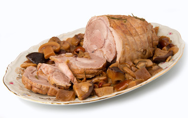 arrosto di vitello con funghi