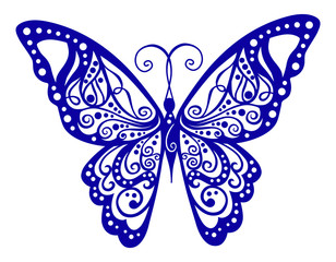 Artistic pattern with butterfly, suitable for a tattoo