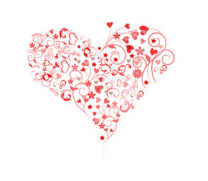 Ornements coeur rouge - saint valentin