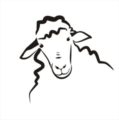 Naklejka premium sheep icon in simple black lines