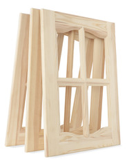 Three unpainted furniture doors, are made of a tree