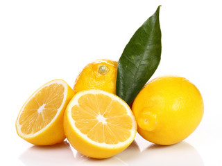 Lemons isolated over white