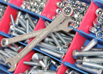 Fototapeta premium spanners, bolts and nuts