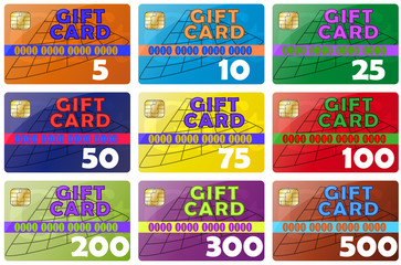 set gift card color icons