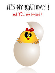 Birthday card, invitation or birth announcement