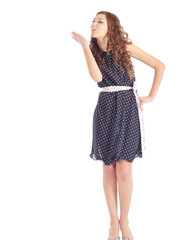 Fototapeta premium beautiful lady sending a lovely kiss