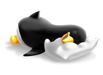 Obraz premium pinguino che dorme