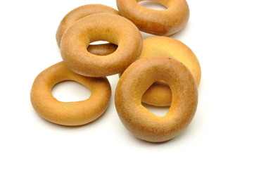 bagels on white background