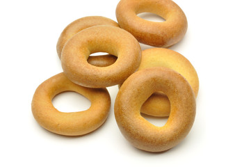 bagels on white background