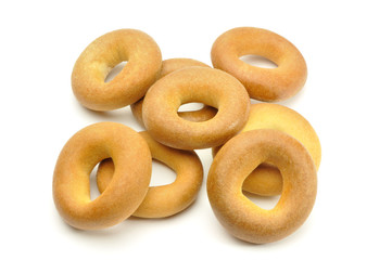 bagels on white background