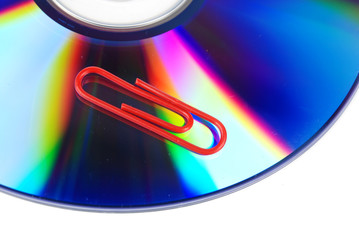 Red paperclip and DVD