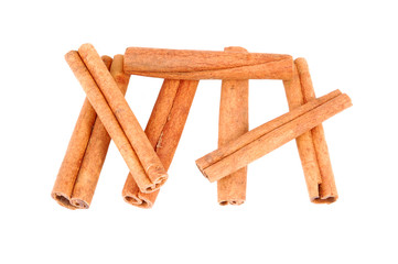 Cinnamon sticks, studio isolated on white background