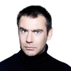 Obraz premium man anger mistrust distrust frowning portrait