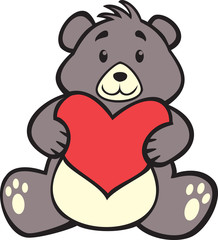 teddy bear hugging heart