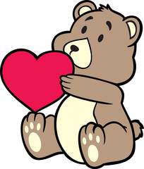 teddy bear carrying heart