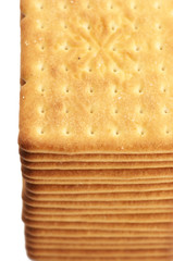 Stack of crackers close-up