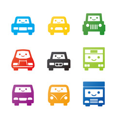 笑顔の車アイコン