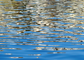 Colorful lake water ripples abstract.