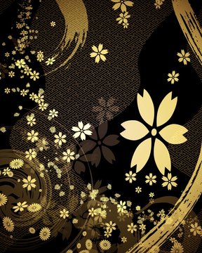 金色の和柄