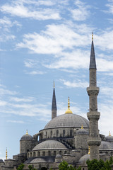 Fototapeta na wymiar Sultanahmet Mosque dome and minarets