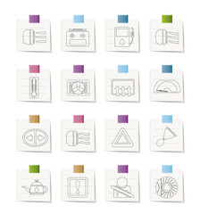 Car Dashboard - realistic vector icons set