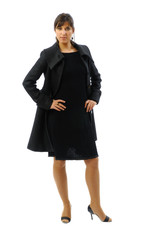 Fototapeta premium jeune femme en manteau noir