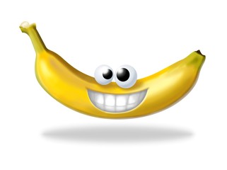 banana sorridente - obrazy, fototapety, plakaty