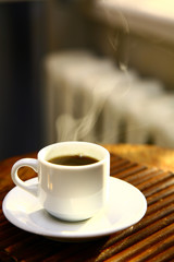 Cap of aromatic coffee