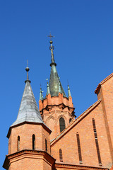 Obraz premium Detail of neogothic style church in Druskininkai