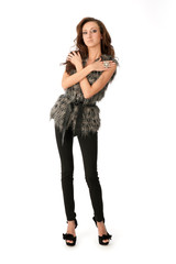 beautiful young girl with long curly hairs