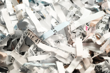 destruction de documents - papier découpé
