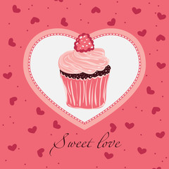 Sweet love. Template  design for card