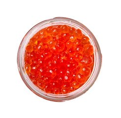 Red caviar isolated on white background