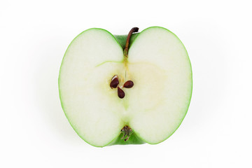 green apple on a white background